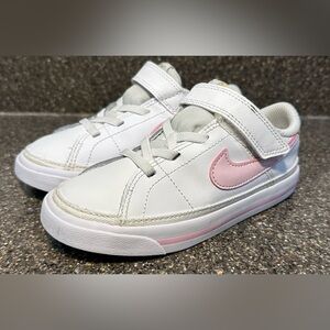 Nike Girls Court Legacy, Pink and White, 10c